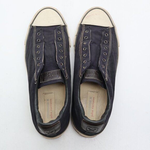 Converse X John Varvatos Men’s 10.5 Women's 12.5 Black Leather Sneakers Laceless - Picture 10 of 11